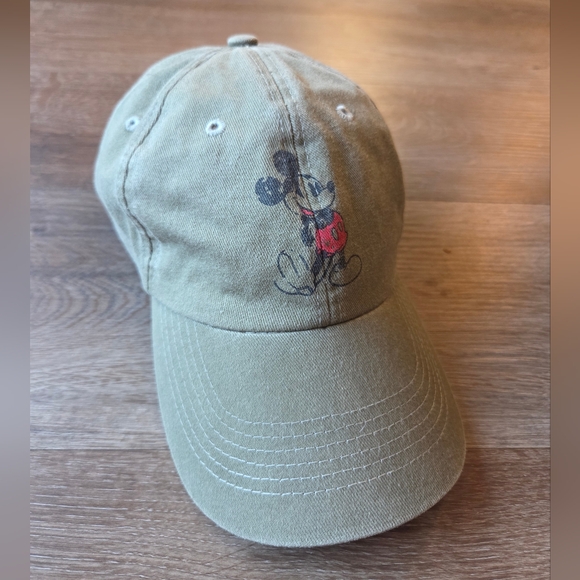 Disney Parks Hat Mickey Mouse Olive Green Adult Womens Baseball Cap Hat.l - Picture 2 of 7